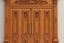 Thiết Kế Thi Công Cửa Chính MC06 Gỗ Gõ Đỏ