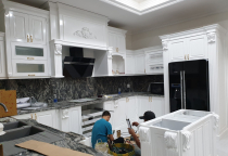 Thiết Kế - Thi Công Kệ Bếp KB004 Gỗ Gõ Đỏ