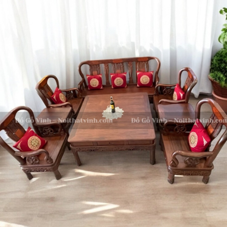 Bộ Ghế Truyện Chiến Quốc 10 Món Cẩm Lai - Nu