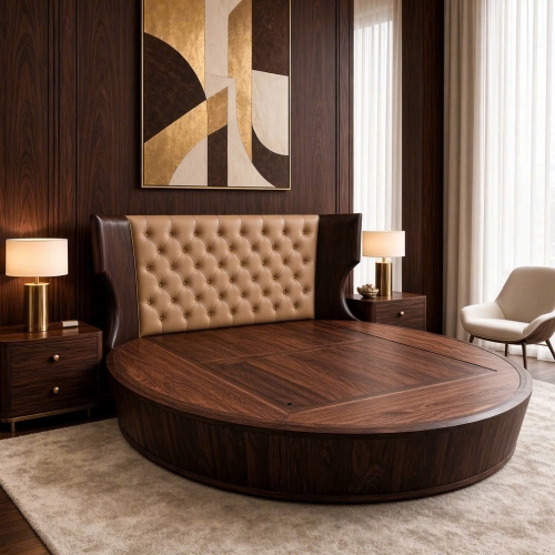 GIƯỜNG TRÒN ROYAL CROWN GỖ CHIU LIU