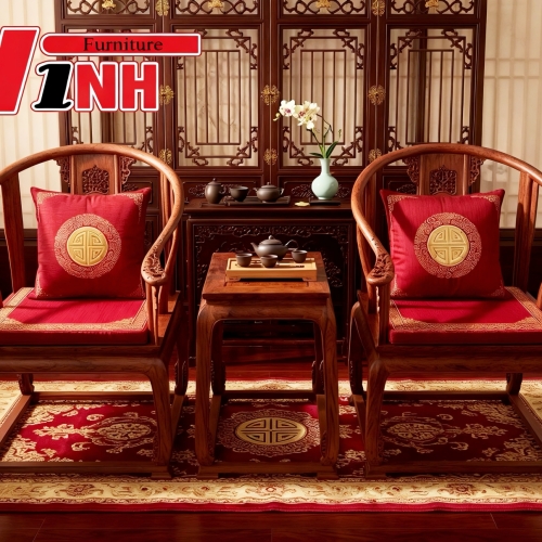 Bộ Ghế Hoàng Cung 3 Món Gỗ Hương Đá