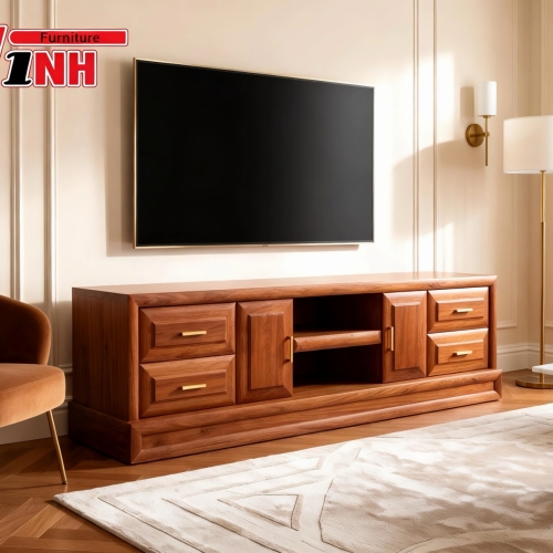 Táp Tivi Bằng 2m Gỗ Gõ Đỏ 