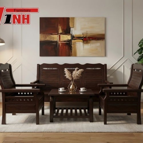 Bộ Ghế Đồng Tiền Nan 5 Món Tràm 