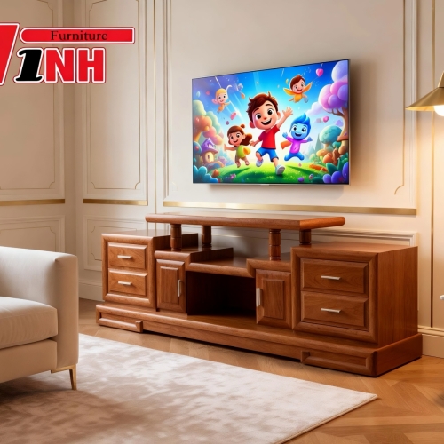 Táp Tivi Nhô Nhật 2m2 Gỗ Gõ Đỏ 