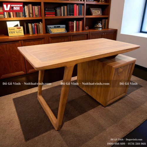 Bàn Làm Việc Chân U Gõ Đỏ 
