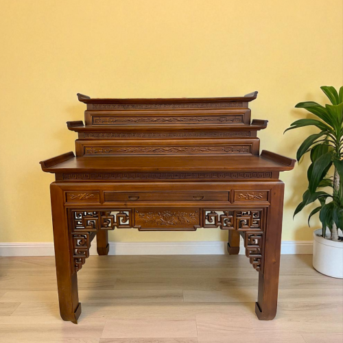 Án Thờ 1m54 Sen Vuông Tràm 3 Cấp