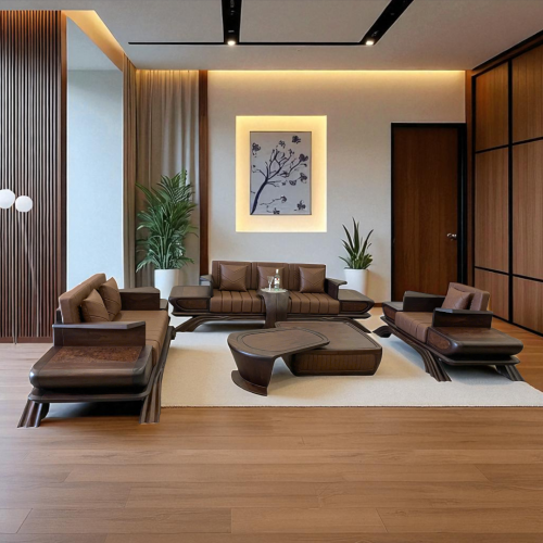 Bộ Salon Porche 6 Món + Nệm Da Carola