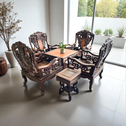 Bộ Ghế Như Ý 9 Món Trắc Nu