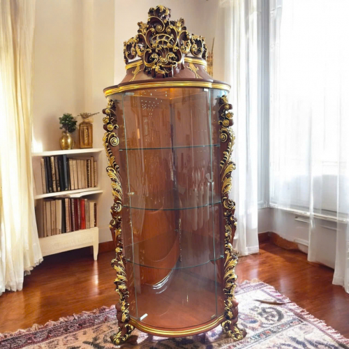 Tủ Rượu Góc Rococo Mạ Vàng