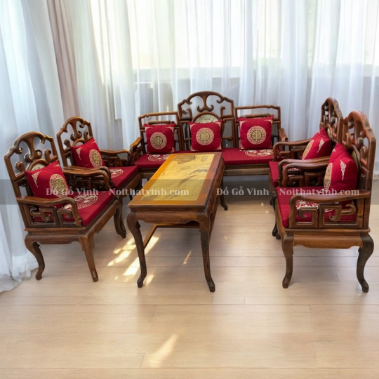 Bộ Ghế Cẩn Đá 8 Món 