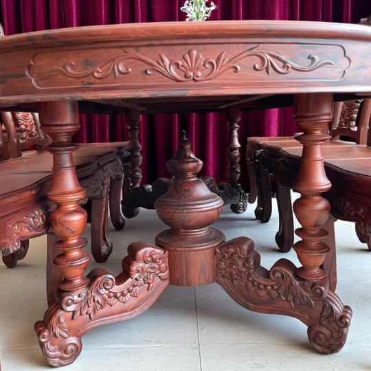 Bàn Oval 8 Ghế Đào 