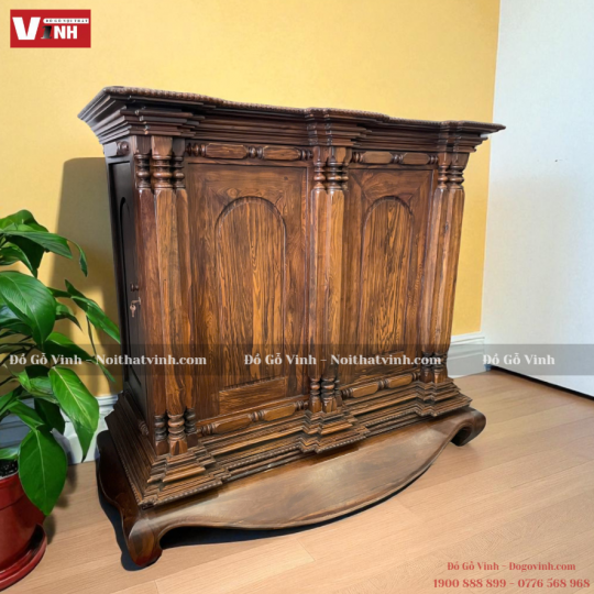 Tủ Thờ 15 Trụ Mun Sọc 