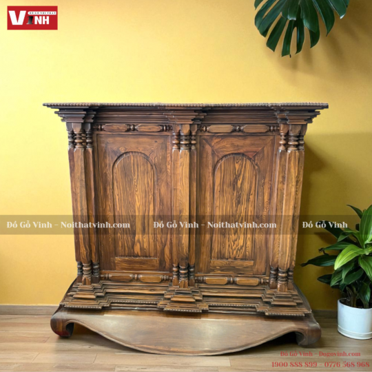 Tủ Thờ 15 Trụ Mun Sọc 
