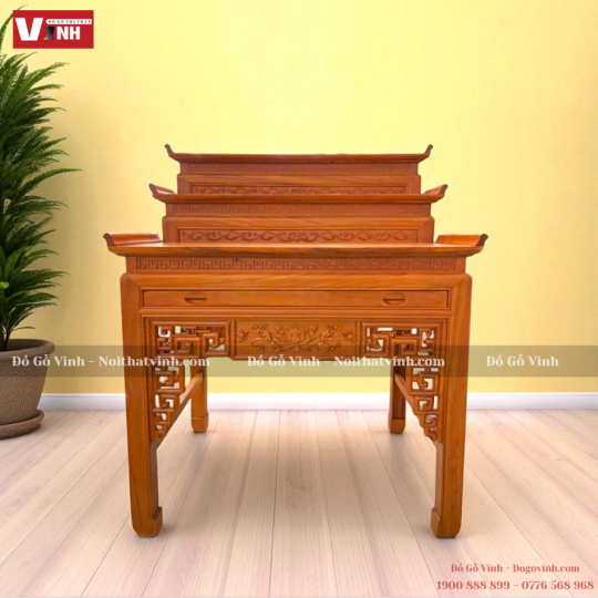 Án Thờ Sen Vuông 3 Cấp 